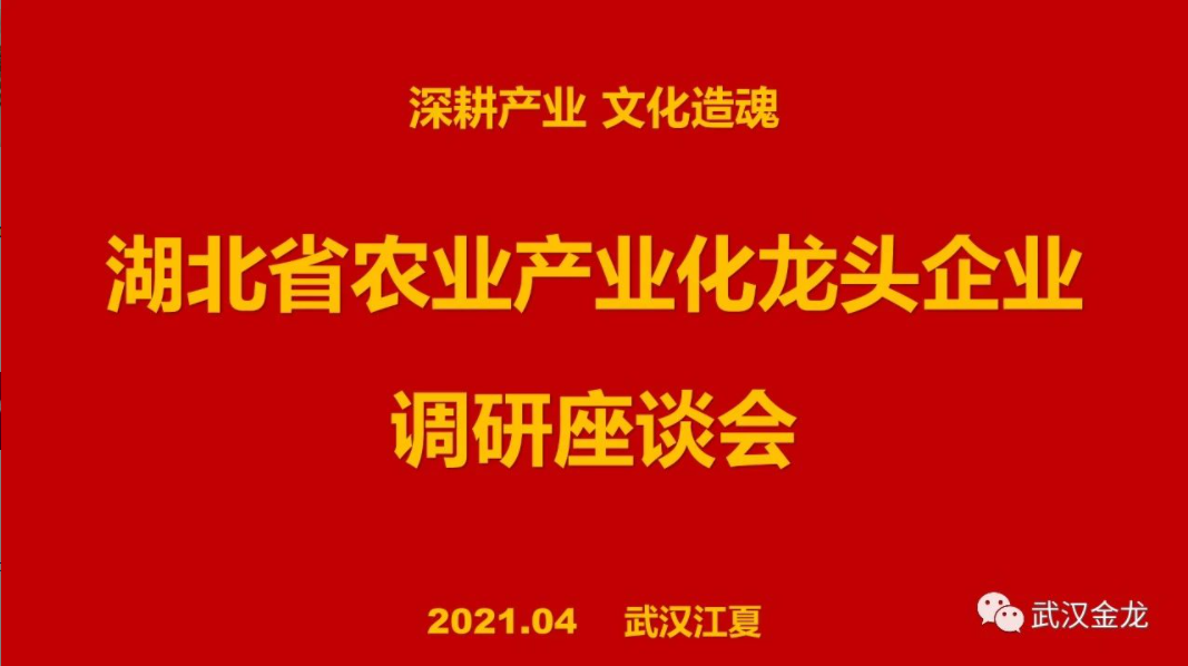 省農(nóng)業(yè)產(chǎn)業(yè)化龍頭企業(yè)調(diào)研座談會在武漢金龍集團會議室順利召開